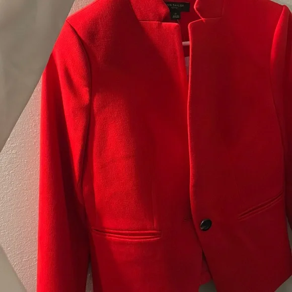 Ann Taylor Bold Red Blazer - Picture 2 of 5
